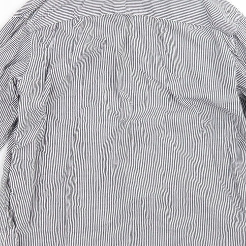 Weekend Womens Blue Striped  Basic Button-Up Size 10