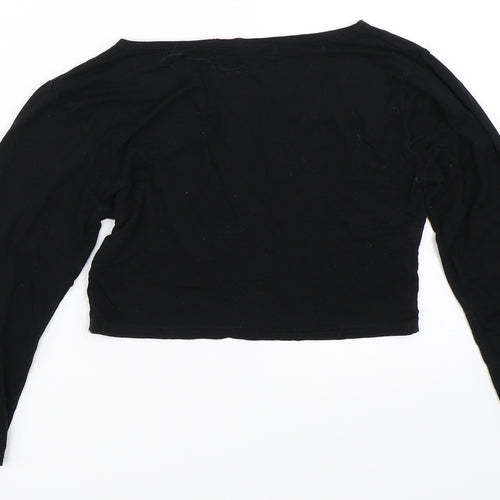 Boohoo Womens Black   Cropped T-Shirt Size 8