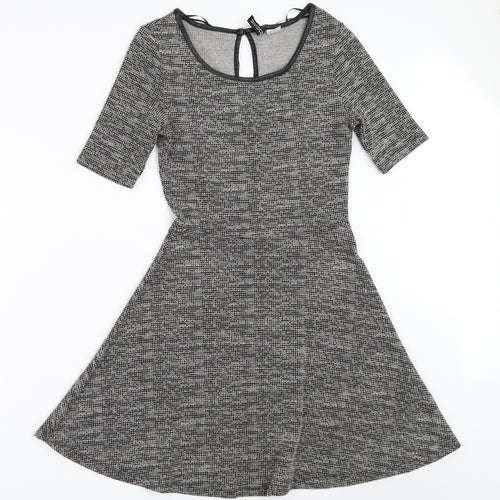 H&M Womens Grey   Fit & Flare  Size 8