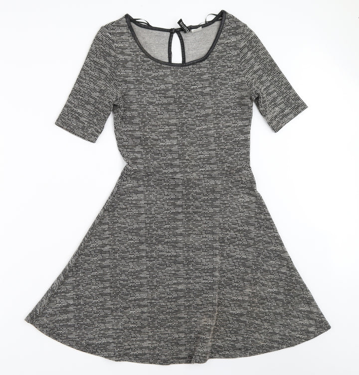 H&M Womens Grey   Fit & Flare  Size 8