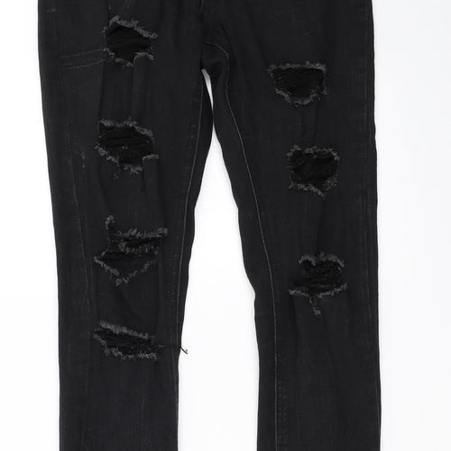 Missguided Womens Black  Denim Skinny Jeans Size 10 L28.5 in