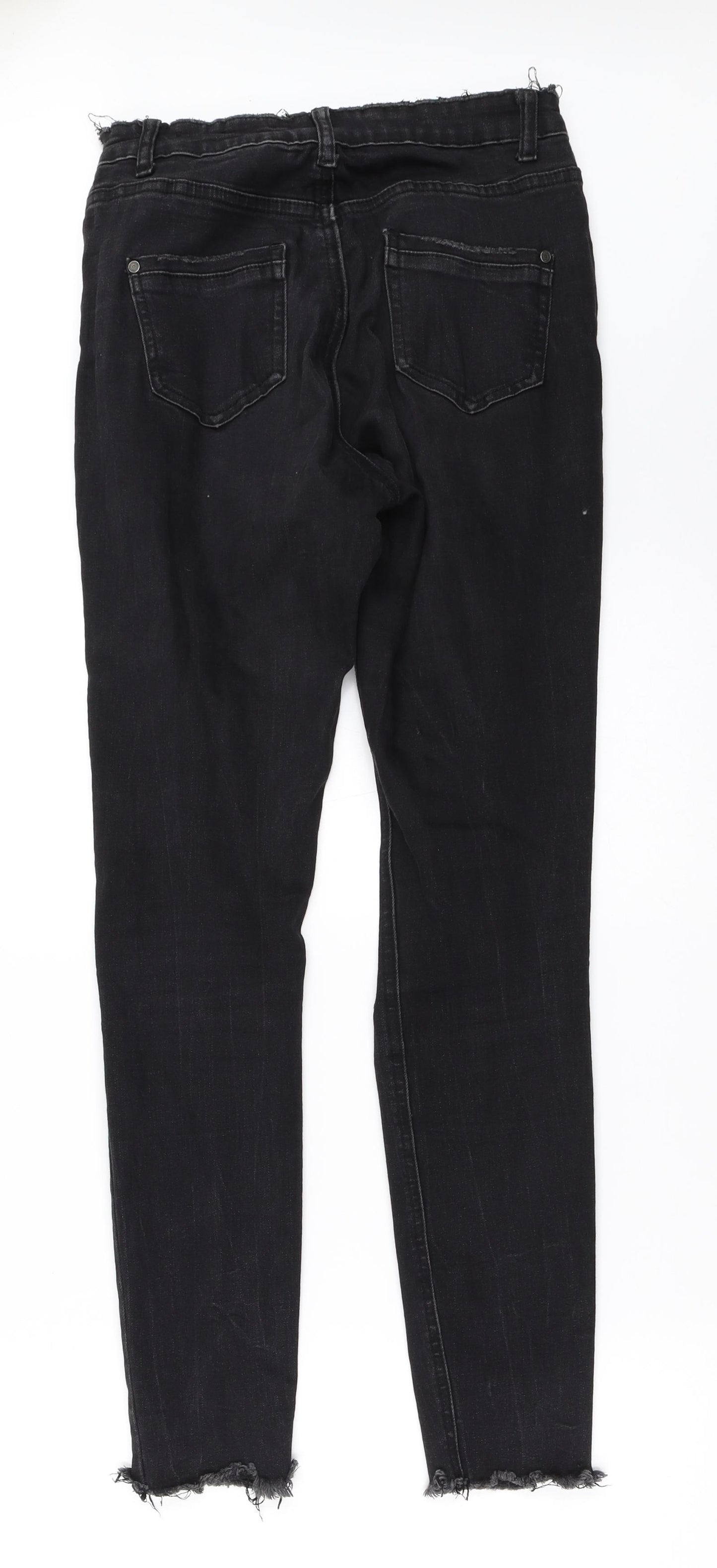 Missguided Womens Black  Denim Skinny Jeans Size 10 L28.5 in