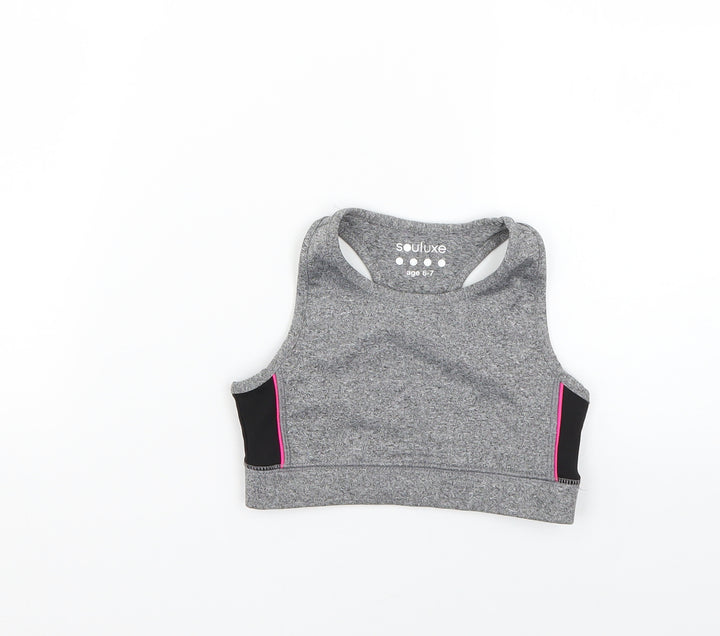 Matalan Girls Grey   Basic T-Shirt Size 6-7 Years