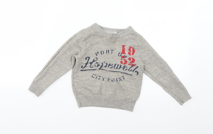 H&M Baby Grey Geometric Pullover Jumper Size 12-18 Months