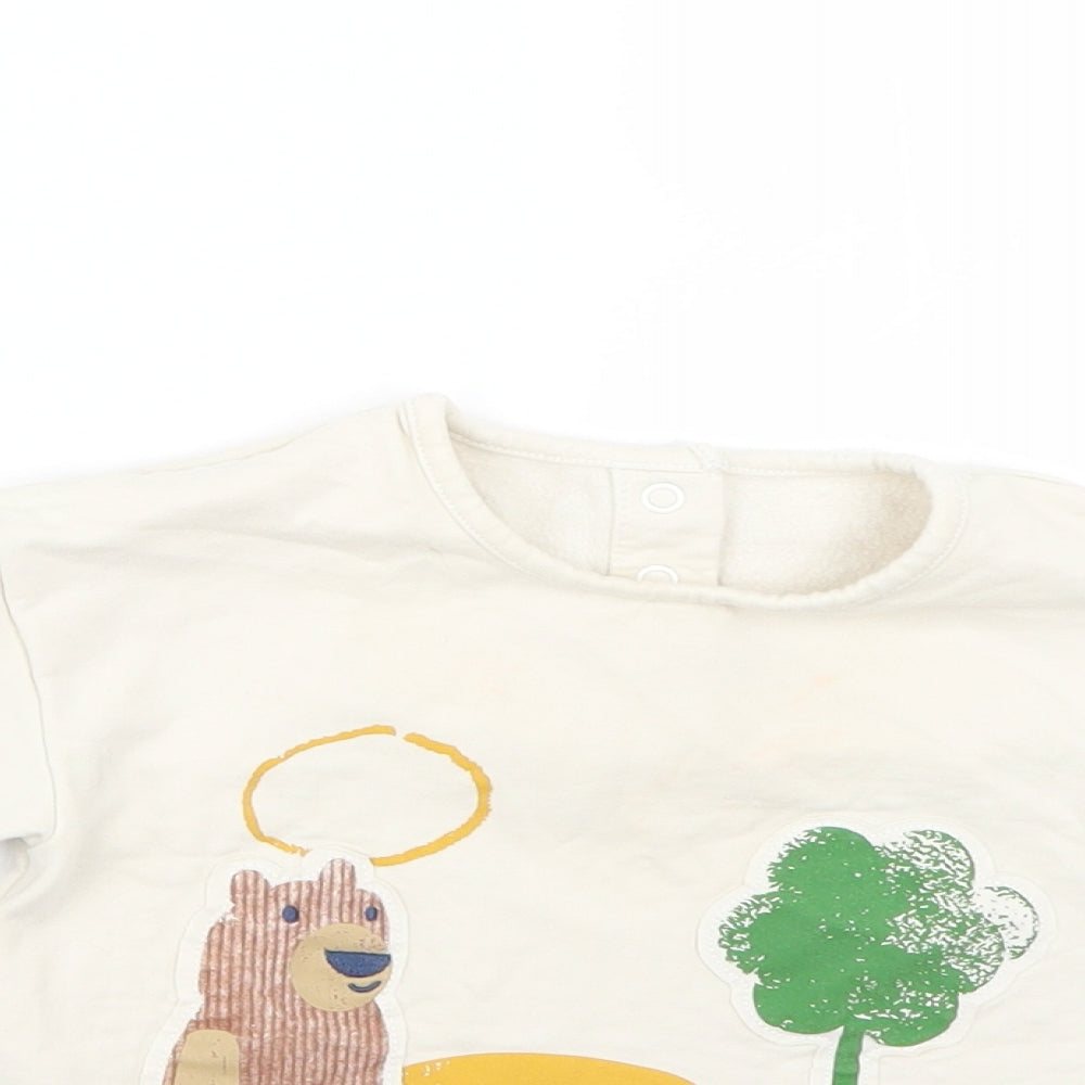 Marks and Spencer Baby Beige Geometric  Pullover Jumper Size 12-18 Months