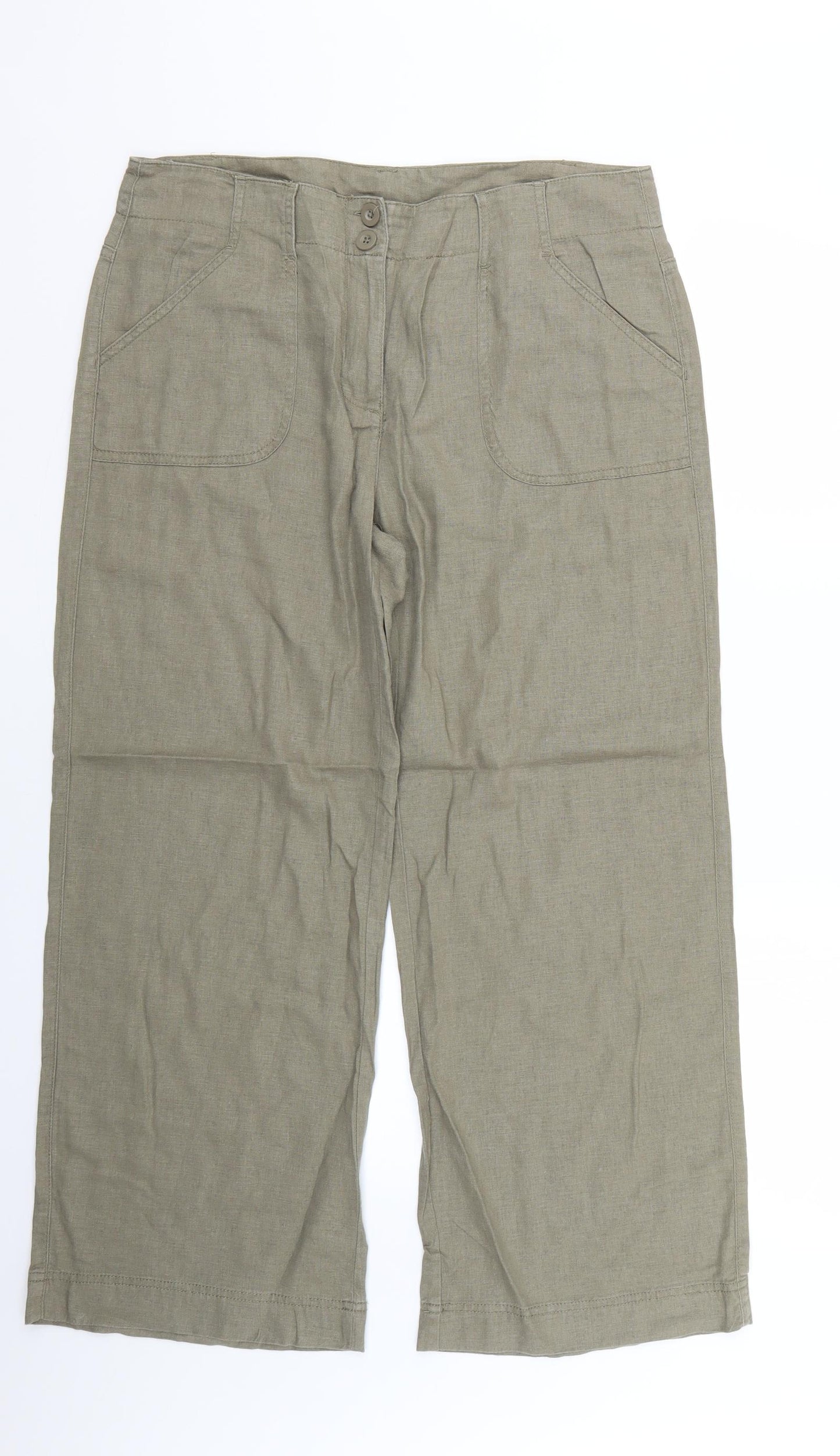 Marks and Spencer Womens Green   Trousers  Size 14 L24 in