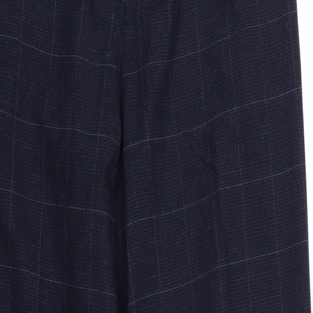 NEXT Womens Blue Check  Trousers  Size 14 L29 in