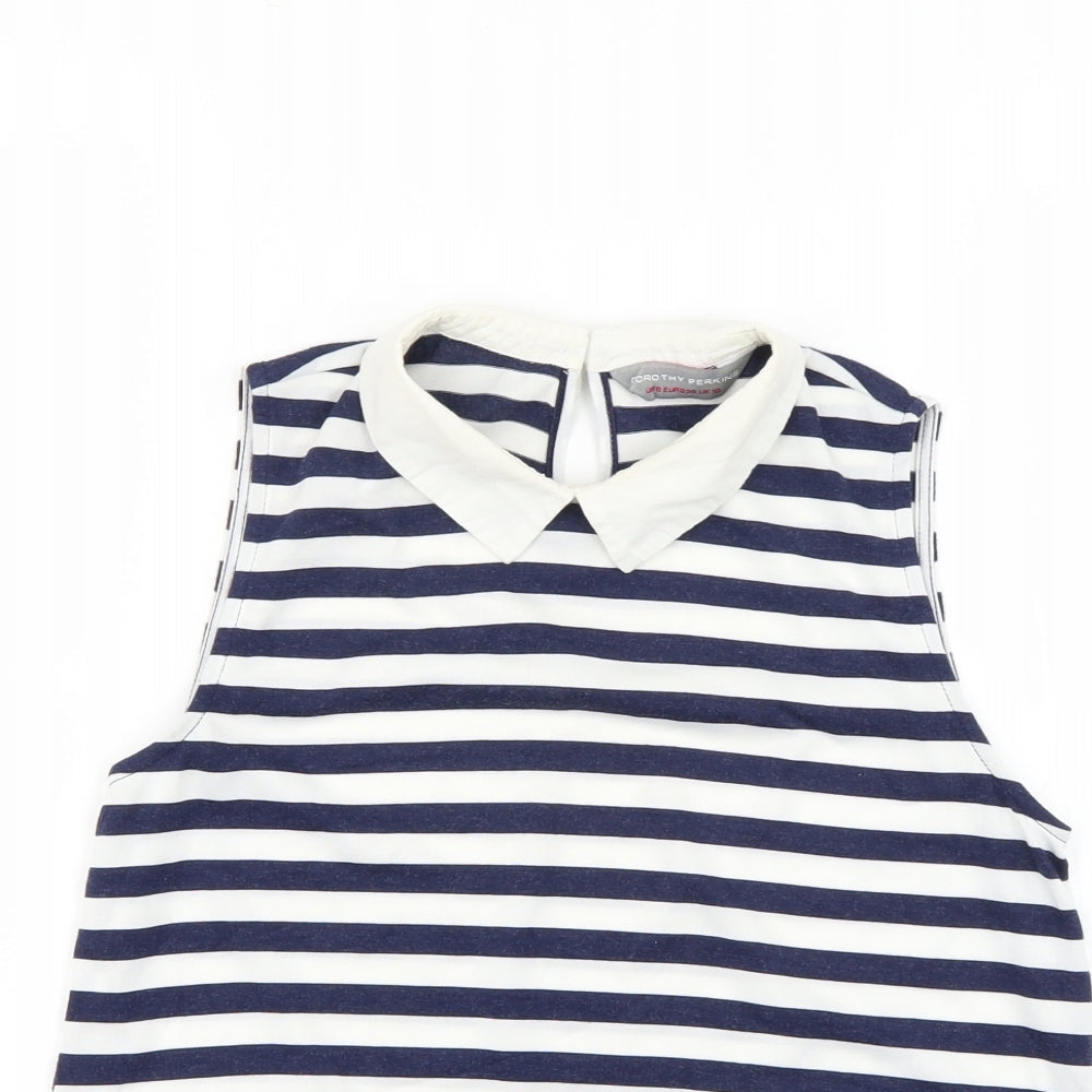 Dorothy Perkins Womens Multicoloured Striped  Basic T-Shirt Size 10