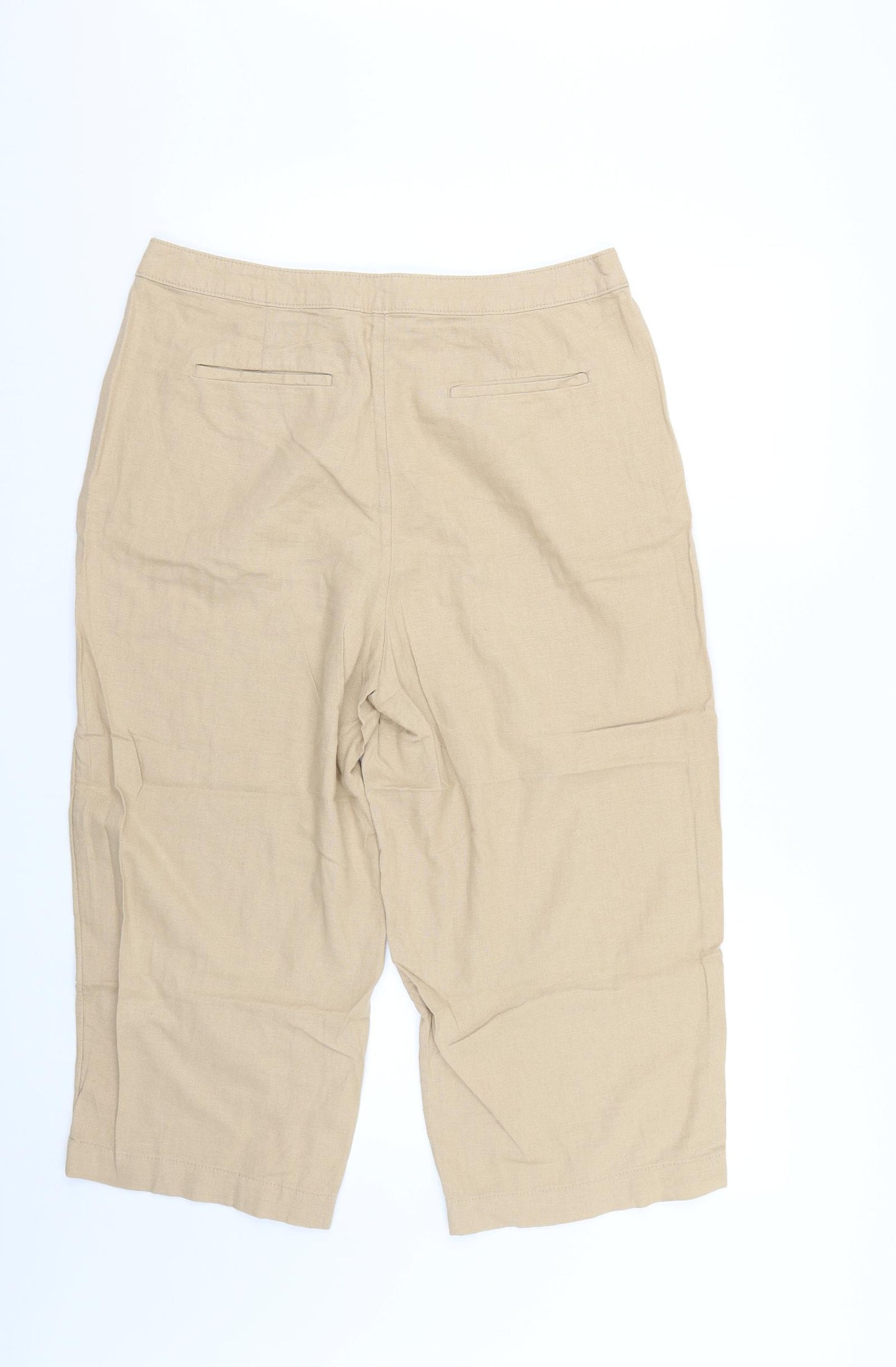 TU Womens Beige   Cropped Trousers Size 14 L20 in