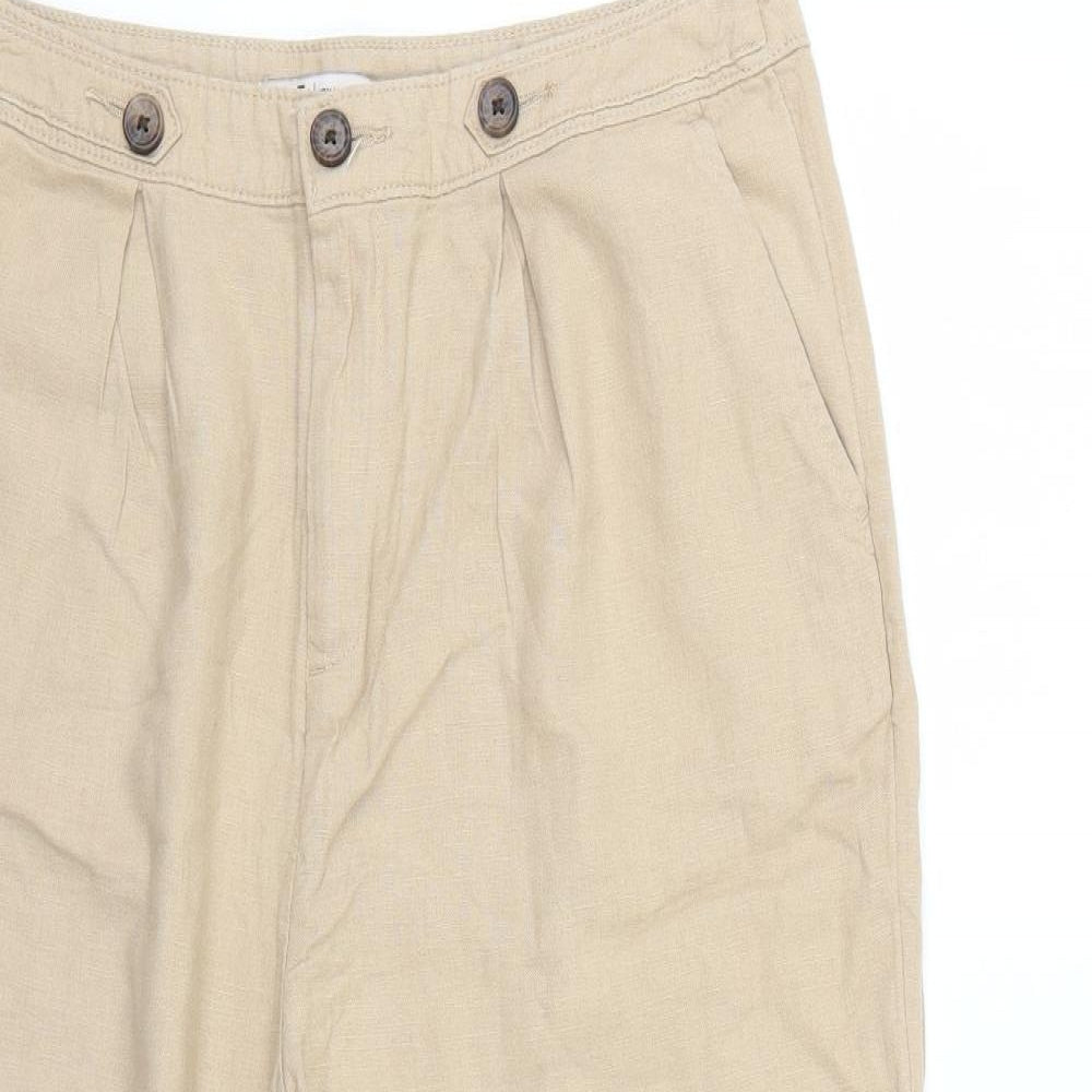 TU Womens Beige   Cropped Trousers Size 14 L20 in