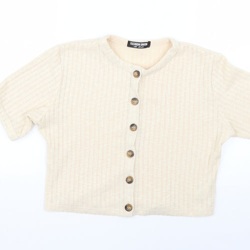 Fashion Union Womens Beige   Cardigan Jumper Size 14