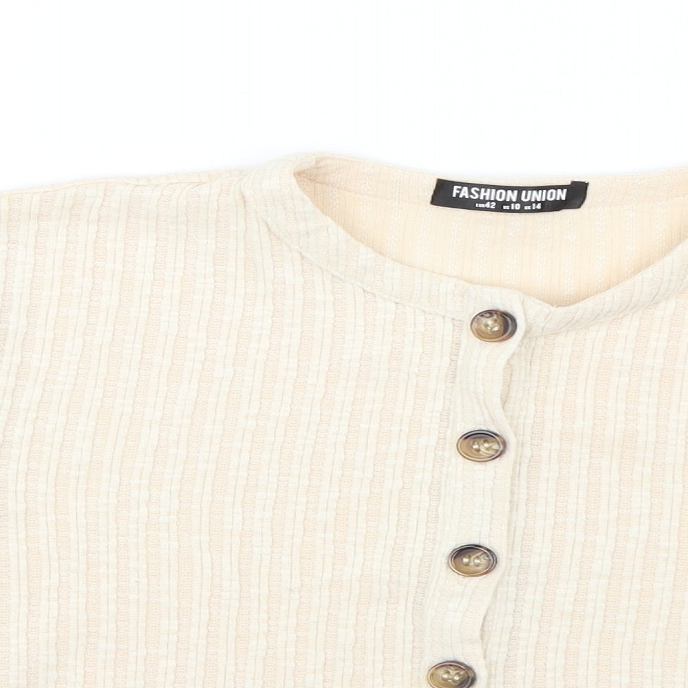 Fashion Union Womens Beige   Cardigan Jumper Size 14