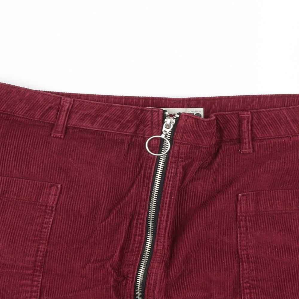 Topshop Womens Red   Mini Skirt Size 14