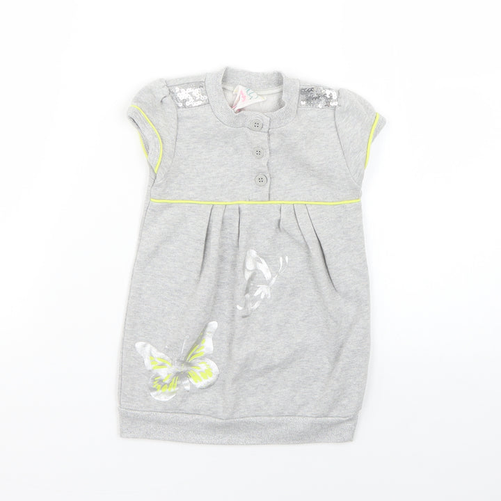 Debenhams Baby Grey Geometric Jumper Dress Size 12-18 Months