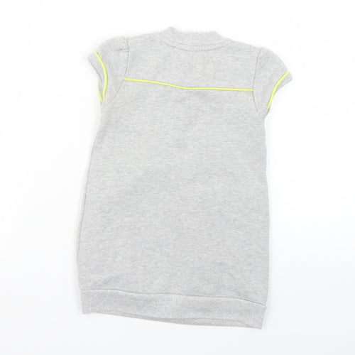 Debenhams Baby Grey Geometric  Jumper Dress  Size 12-18 Months