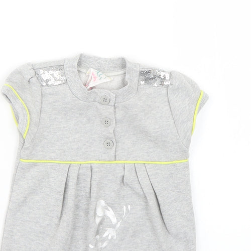 Debenhams Baby Grey Geometric  Jumper Dress  Size 12-18 Months