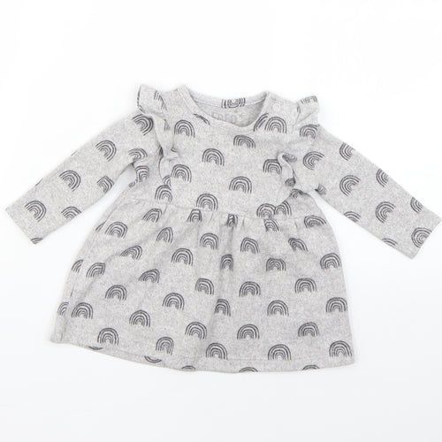F&F Baby Grey Geometric  Fit & Flare  Size 0-3 Months