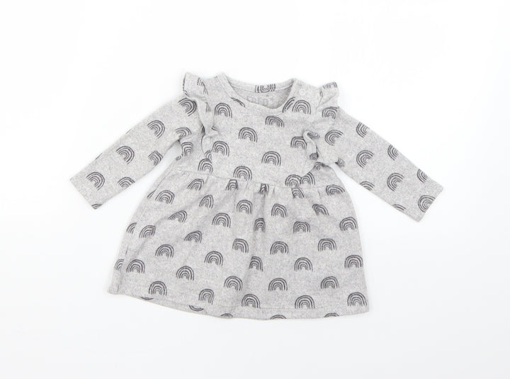 F&F Baby Grey Geometric  Fit & Flare  Size 0-3 Months