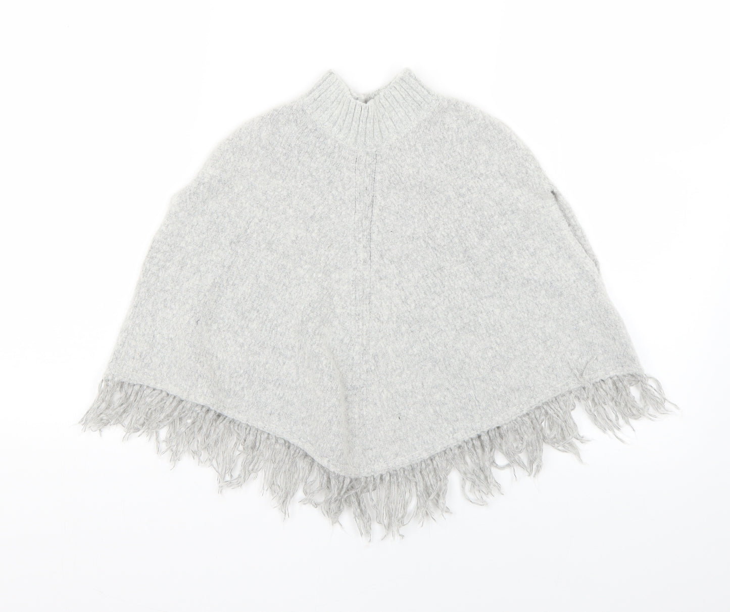 Young Dimension Girls Grey   Basic Coat Poncho Size 5-6 Years