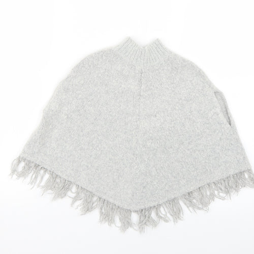 Young Dimension Girls Grey   Basic Coat Poncho Size 5-6 Years