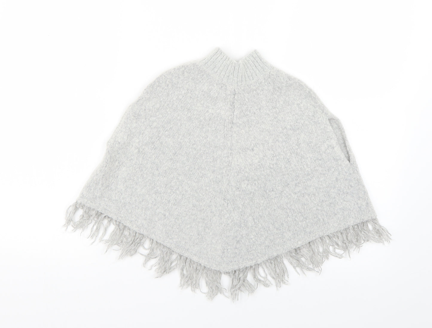 Young Dimension Girls Grey   Basic Coat Poncho Size 5-6 Years