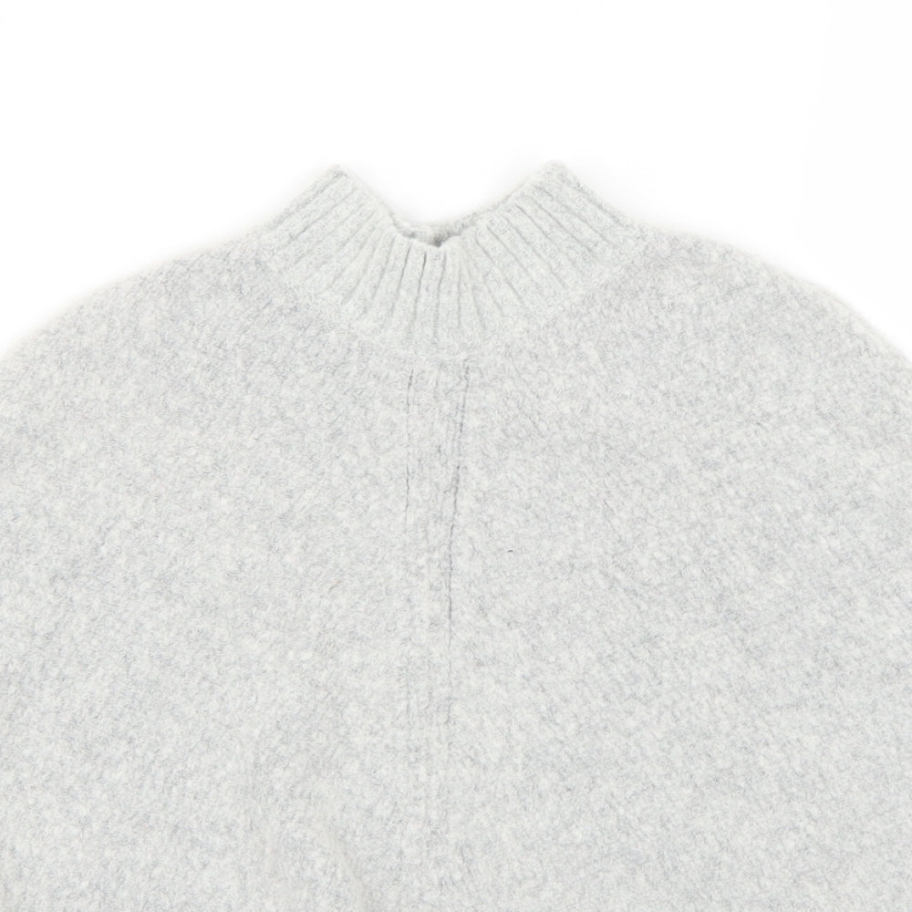 Young Dimension Girls Grey   Basic Coat Poncho Size 5-6 Years