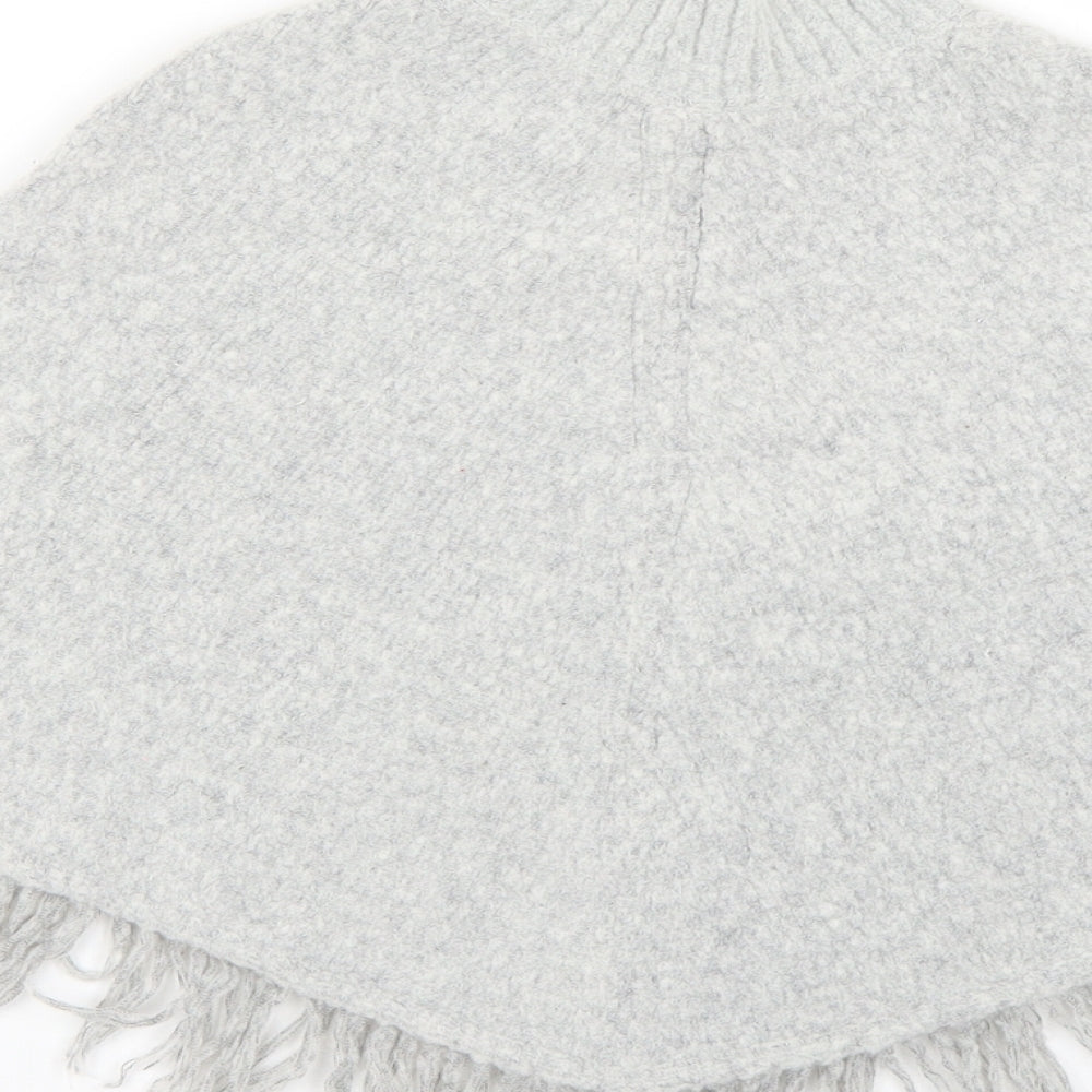 Young Dimension Girls Grey   Basic Coat Poncho Size 5-6 Years
