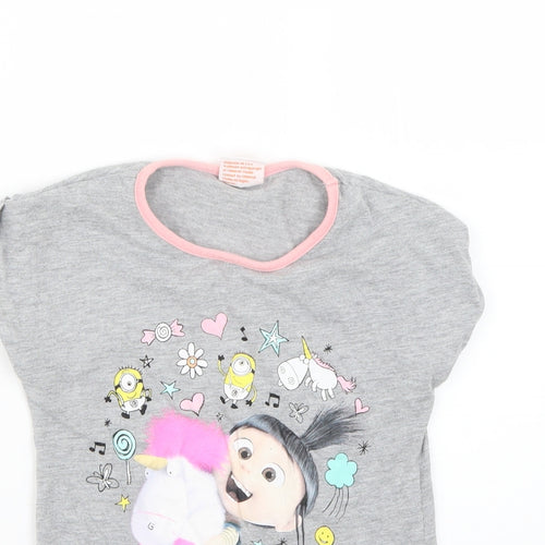 univeral studios Girls Grey Geometric  Top Pyjama Top Size 7-8 Years