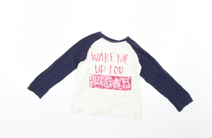 George Girls Multicoloured Geometric Basic T-Shirt Size 7-8 Years - Christmas