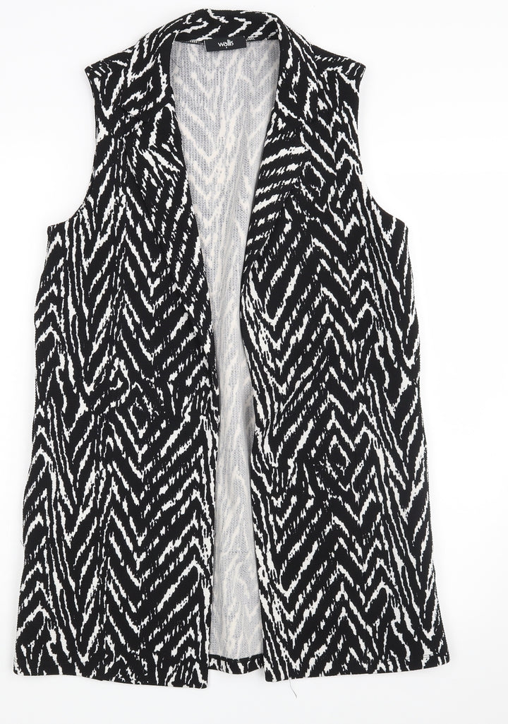 Wallis Womens Black Argyle/Diamond Cardigan Jumper Size S