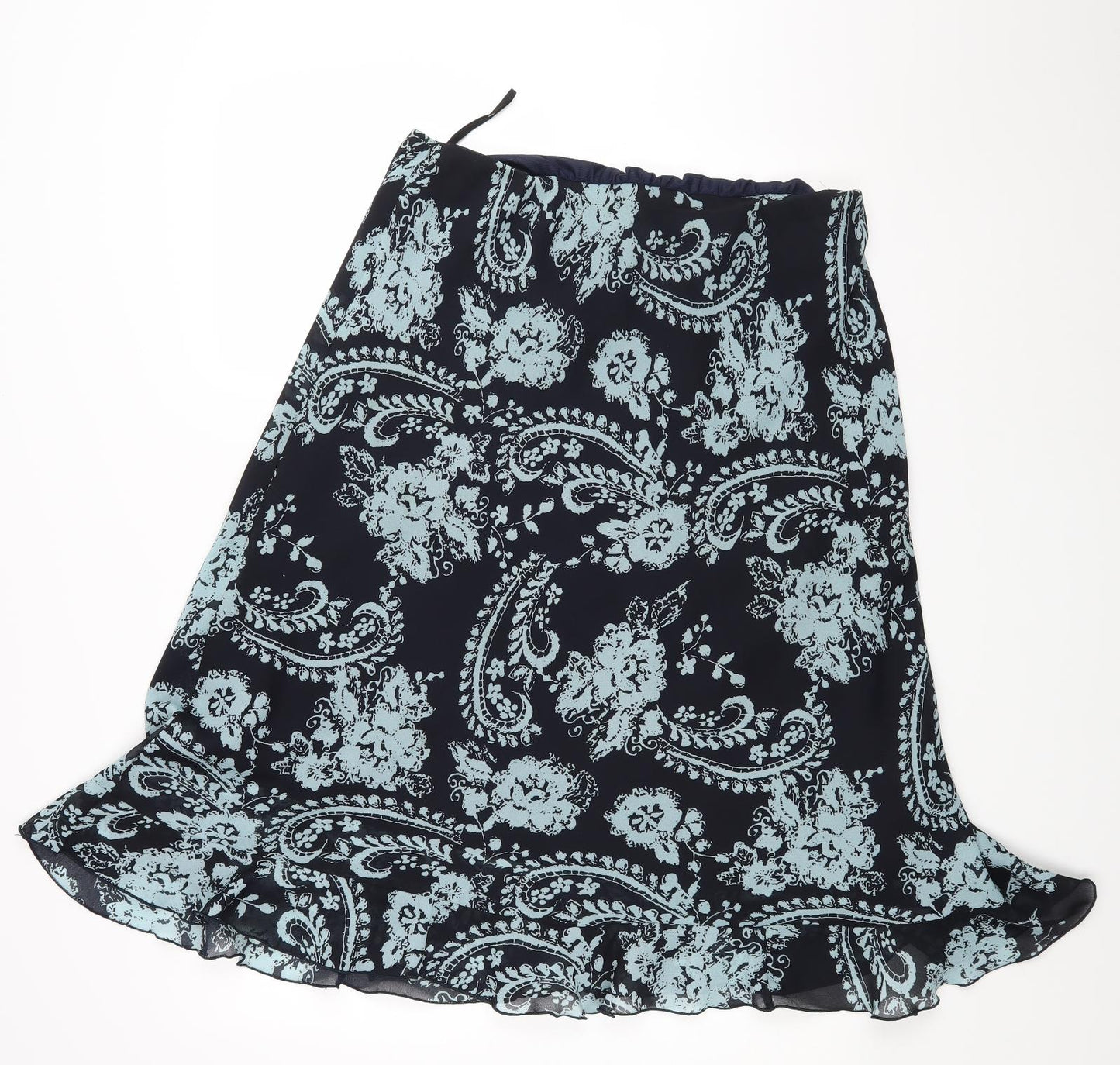 Wardrobe Womens Blue Floral  Swing Skirt Size 16