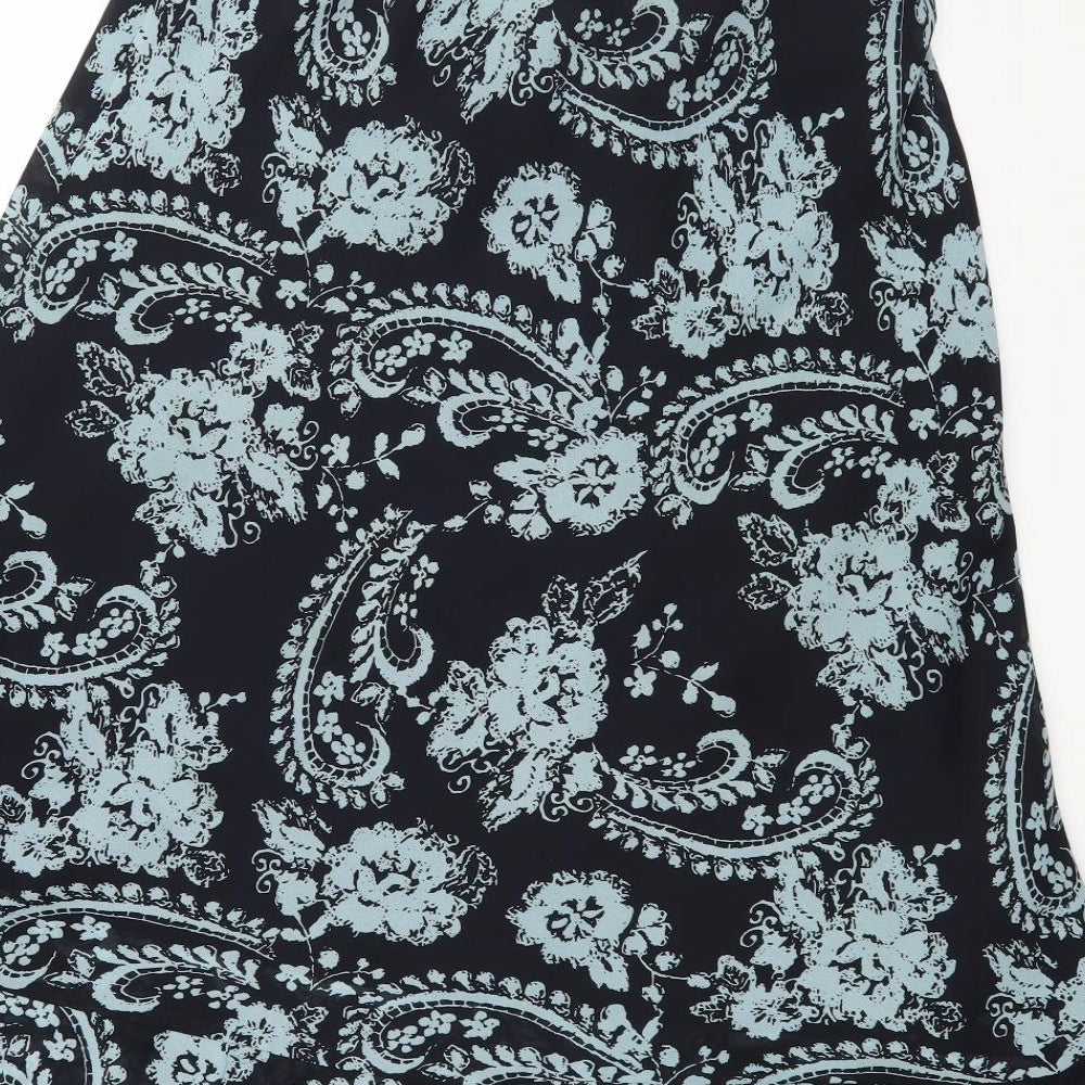 Wardrobe Womens Blue Floral  Swing Skirt Size 16