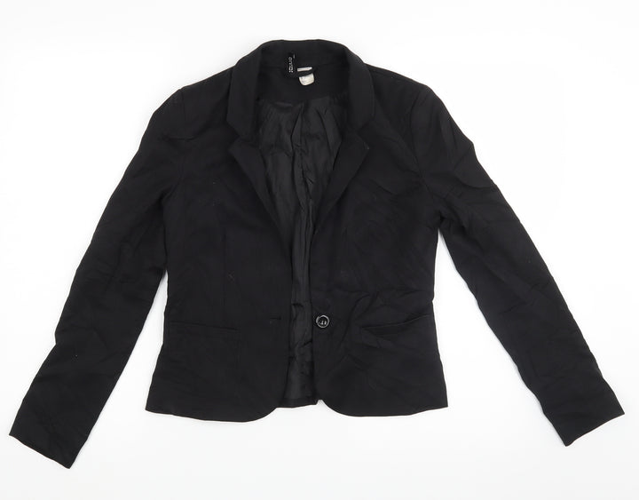 H&M Womens Black Jacket Blazer Size 34