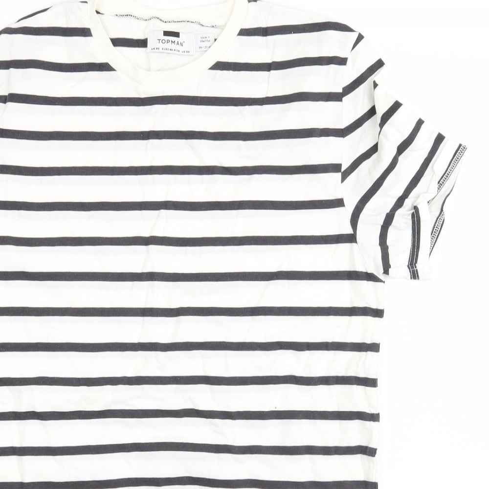 Topman Mens White Polka Dot   T-Shirt Size XS