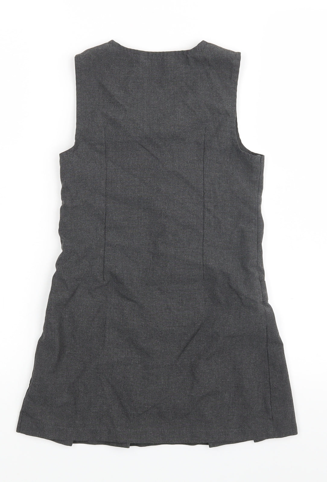 Marks and Spencer Girls Grey   Pinafore/Dungaree Dress  Size 5-6 Years  - School Dress