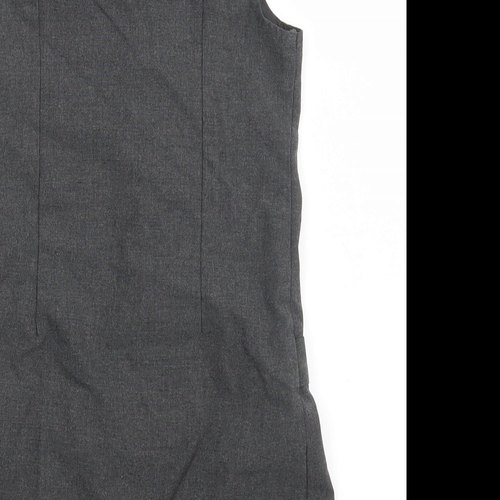 Marks and Spencer Girls Grey   Pinafore/Dungaree Dress  Size 5-6 Years  - School Dress