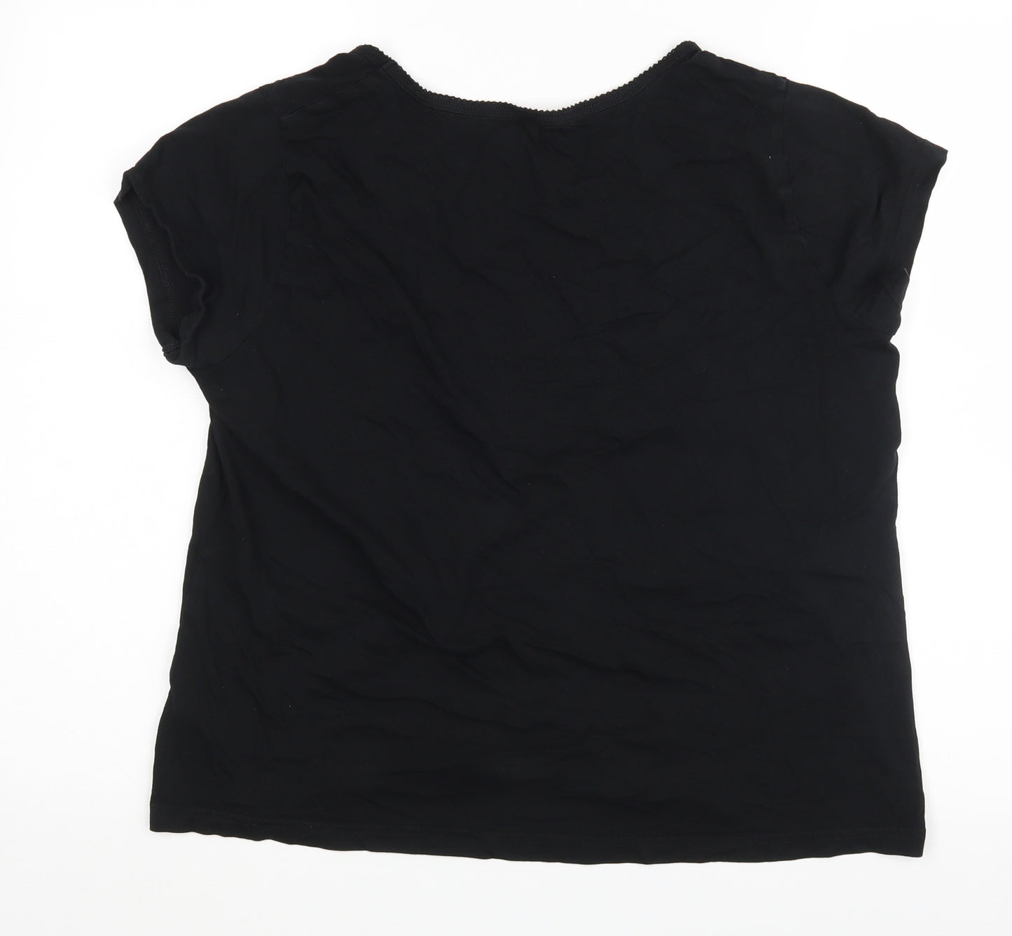 Marks and Spencer Womens Black Solid  Top Pyjama Top Size 18