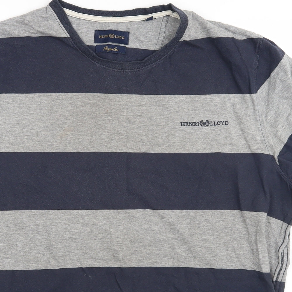 Henri Lloyd Mens Multicoloured Striped   T-Shirt Size XL