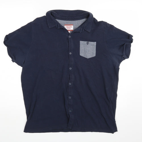 Twisted Soul Mens Blue Houndstooth   Polo Size L