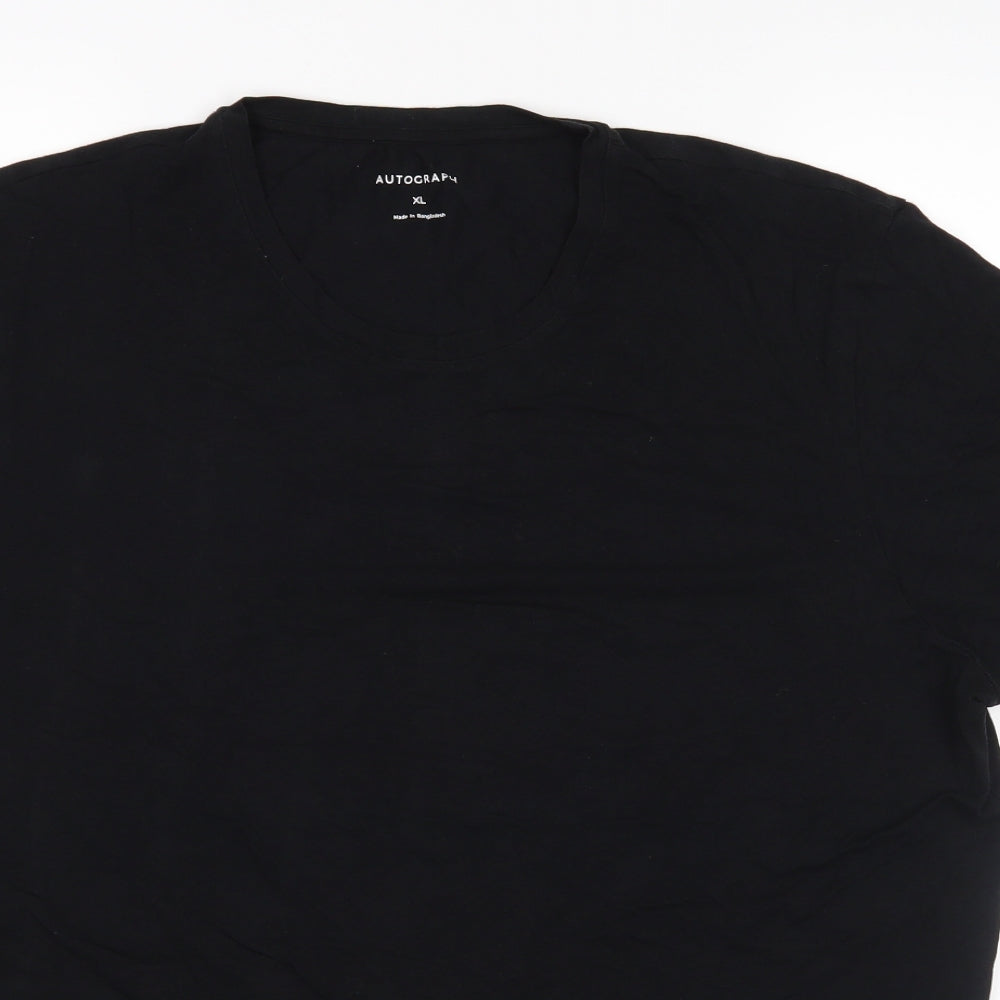 Marks and Spencer Mens Black Houndstooth   T-Shirt Size XL