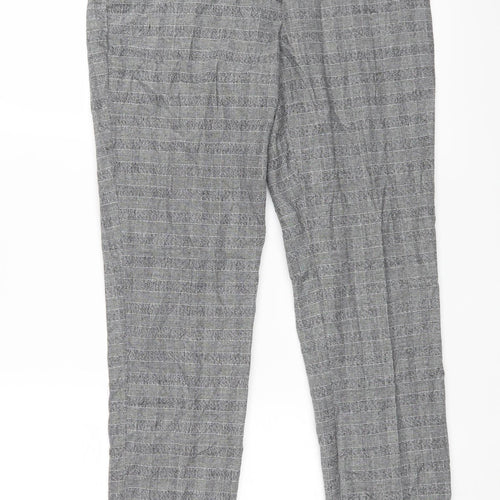 H&M Womens Black Check  Sweatpants Trousers Size 34 L30 in