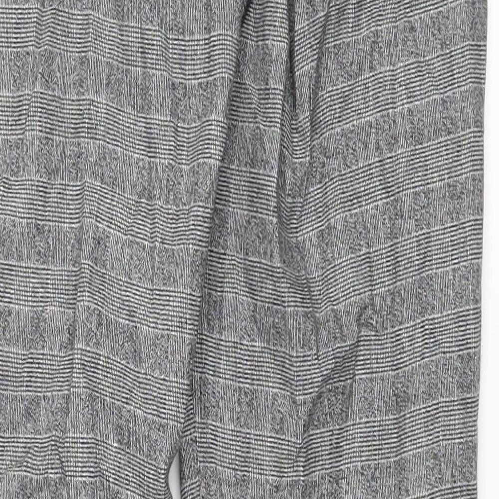H&M Womens Black Check  Sweatpants Trousers Size 34 L30 in