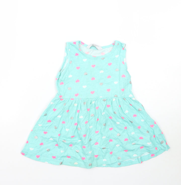 Primark Girls Green Geometric  A-Line  Size 2 Years