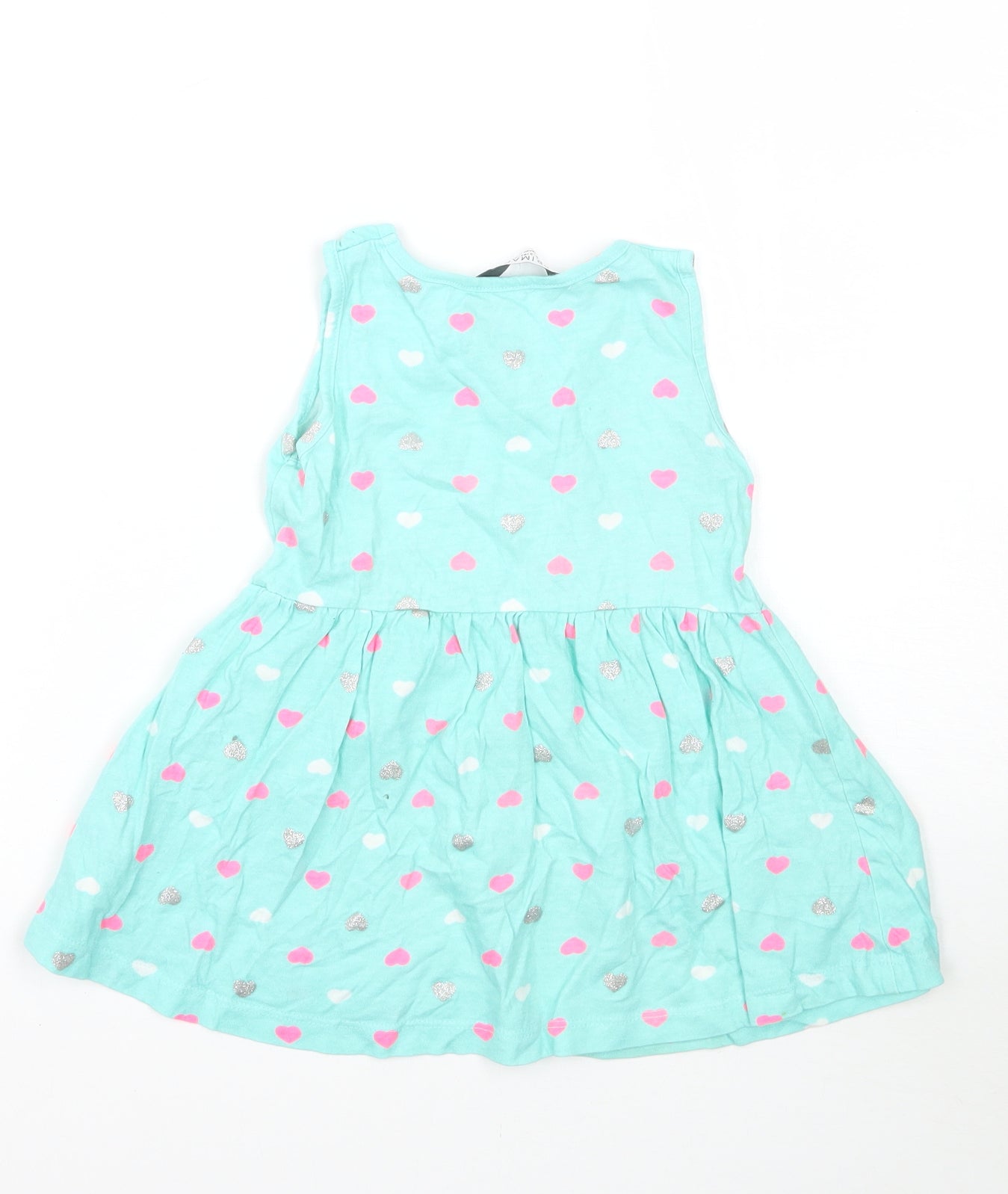 Primark Girls Green Geometric  A-Line  Size 2 Years