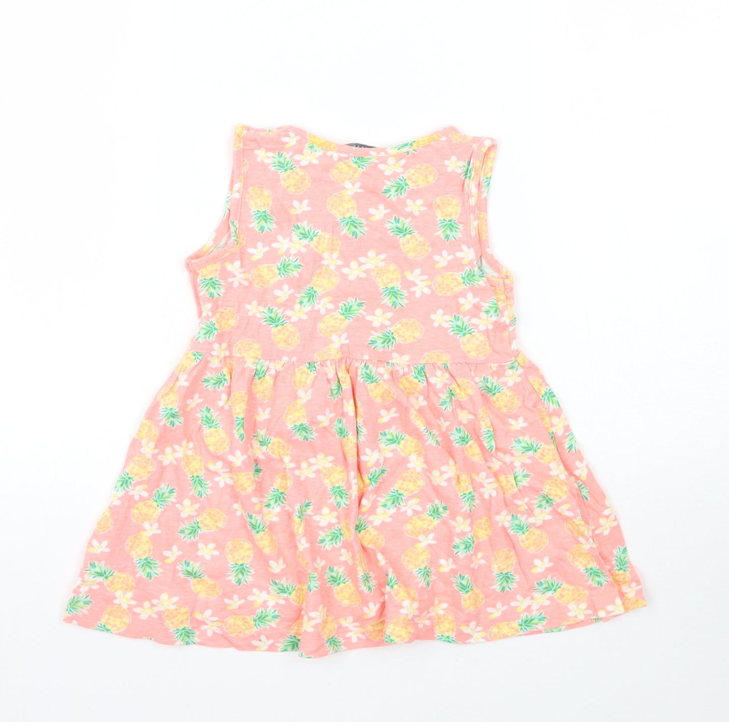 Primark Girls Orange Geometric  Basic T-Shirt Size 2-3 Years