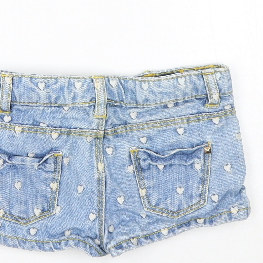 Zara Girls Blue Geometric  Cropped Jeans Size 9-12 Months