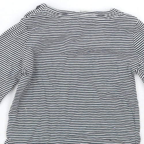 John Lewis Girls White Striped  Basic T-Shirt Size 9-12 Months