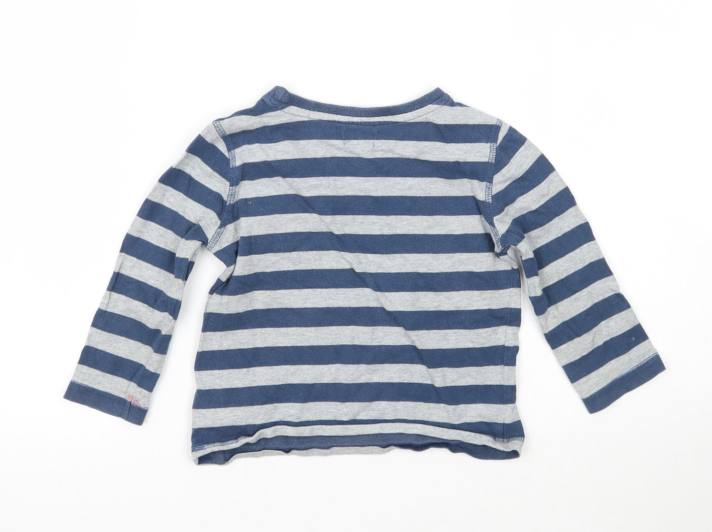F&F Boys Grey Striped  Basic T-Shirt Size 12-18 Months