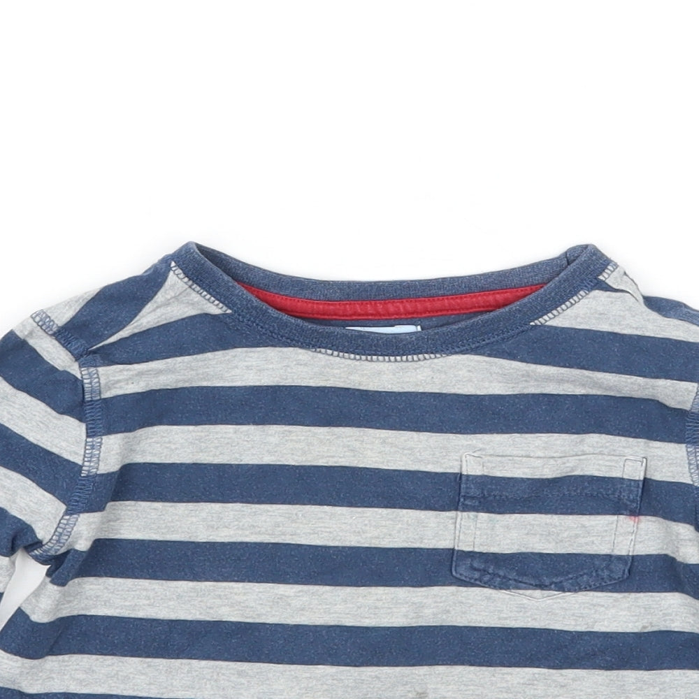 F&F Boys Grey Striped  Basic T-Shirt Size 12-18 Months