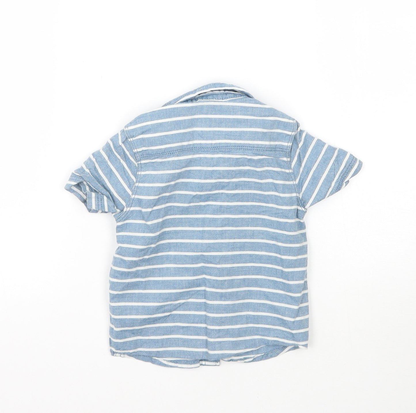 F&F Boys Blue Striped  Basic Button-Up Size 12-18 Months